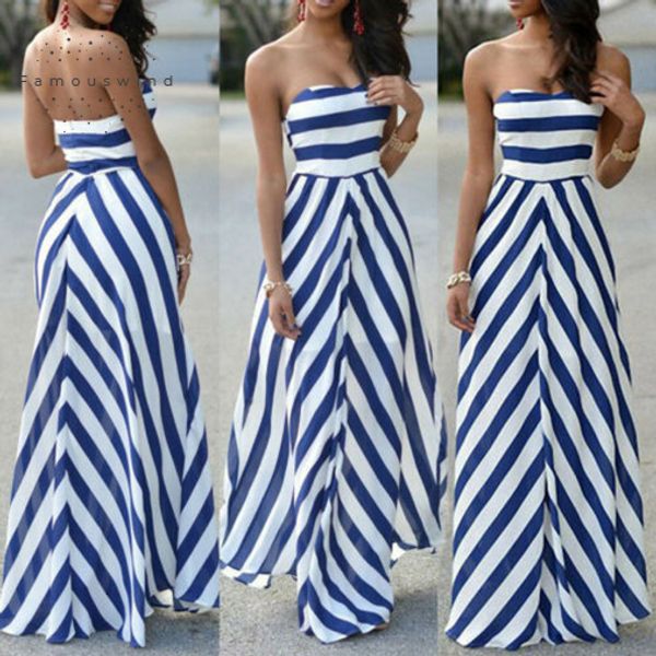 

maxi dress woman clothes new womens off shoulder striped sundress party long maxi beach summer drop shipping, Black;gray