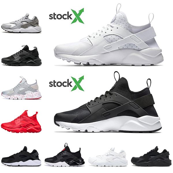 

with socks 2020 huarache 4.0 1.0 stock x running shoes grey triple black surface breathable outdoor trainers sneakers walking 36-45