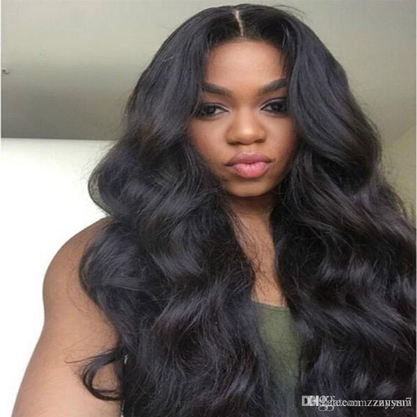 

13x6 lace front human hair wigs 250% density brazilian remy hair pre plucked body wave lace front wig bleached knots, Black