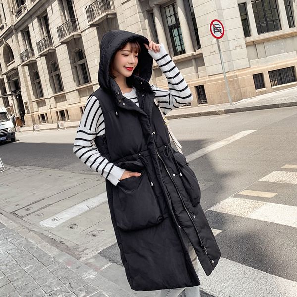 

suit-dress cotton-padded clothes girls long coltsfoot season loose coat cotton-padded jacket woman back season special selling, Black;white