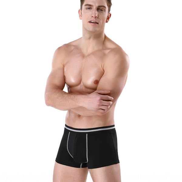 

6q8rx pure cotton pure cotton u-shaped suit men's boxing suit u-shaped convex boxing solid color u convex middle waist breathable boxer, Black;white