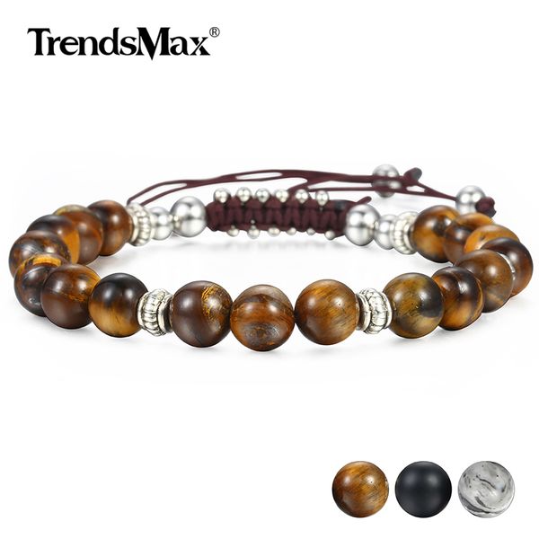 

unique 8mm men's women's natural tiger eye stone beaded bracelets handmade bracelets male dropshipping wholesale jewelry dbm12, Black