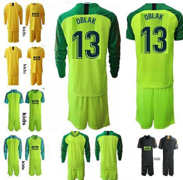 

2019 2020 детей вратарь джерси камиза # 13 oblak # 1 моя вратарские рубашка с длинным рукавом griezmann f torres коке футбол camiseta