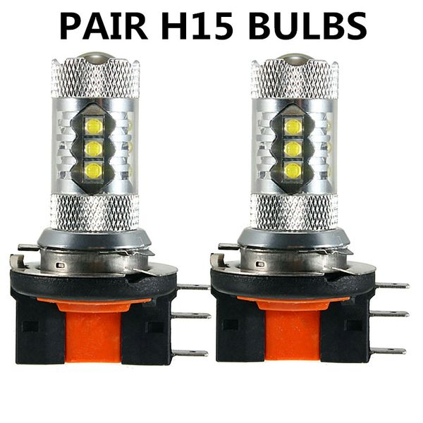 

1 пара h15 led автомобиль противотуманная фара 16 xbd led высокой мощности белый 6000k лампы для авто внешний противотуманный свет фары ламп