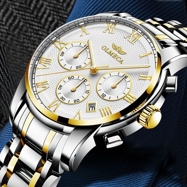 

relojes 2018 watch men gold fashion sport quartz clock mens watches business waterproof watch relogio masculino, Slivery;brown