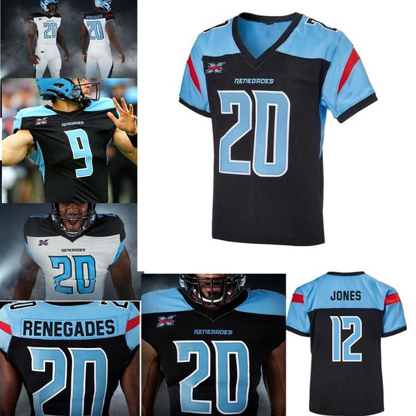 

2020 renegades jerseys tenny adewusi jersey jeff badet eric dungey floyd allen darnell holland black xfl football jerseys custom stitched, Black;red