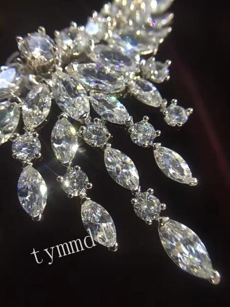 

Europeans and Americans exaggerated individualized horseeye Zircon Earrings long ear clip tidal current earhanging nail single ear clip