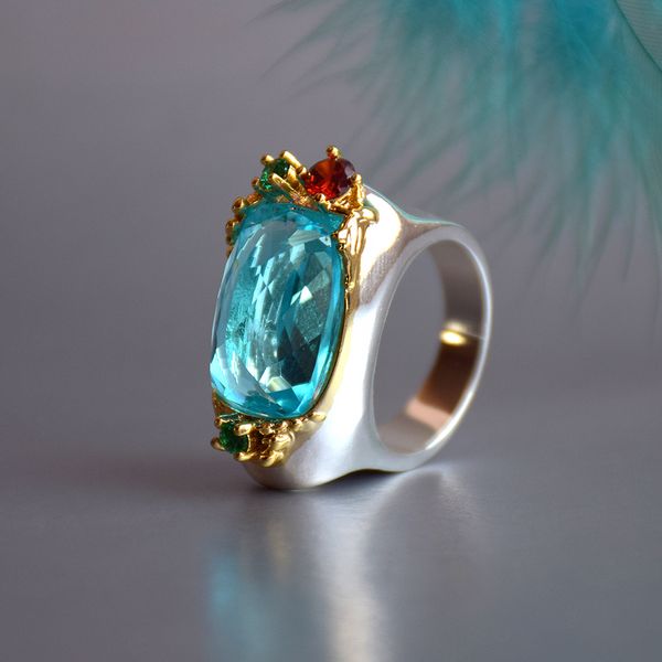 

fashion- cubic zirconia finger ring for women pretty jewelry gorgeous color crsytal fashion silver color rings jewellery, Golden;silver