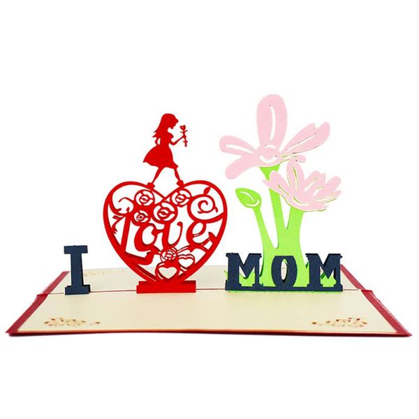 

3d cards bouquet greeting cards for mother's day card mothers day gifts card i love mom carnation flowers