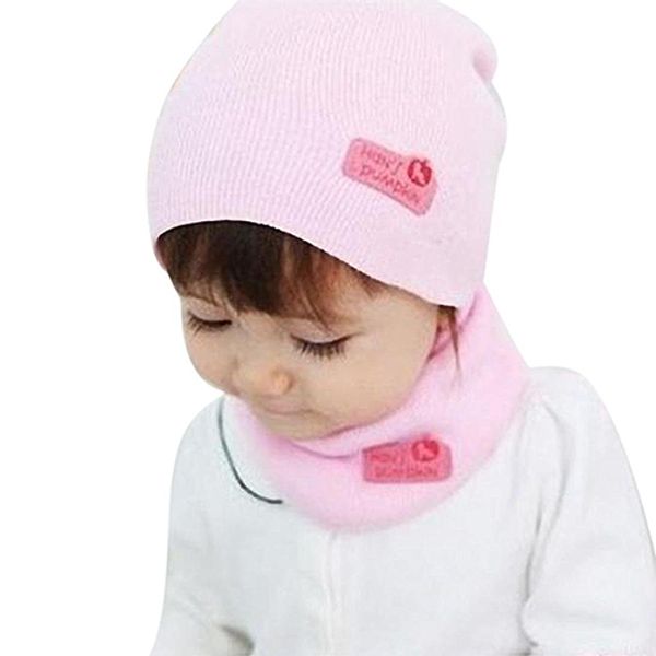 

winter children baby girls hat + scarf suit, Yellow