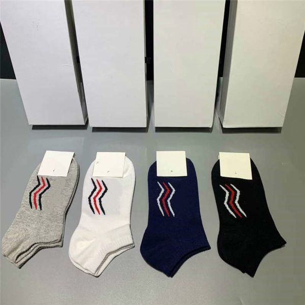 

designer socks mens sock womens printed designer knitted socks womens fashion trend underwear sock 4 pairs with boxs5, Black