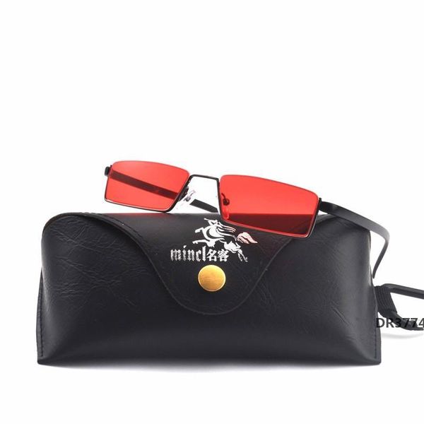 

mincl/ small square sunglasses men vintage metal frame 2018 black yellow red lens small sun glasses for women punk sunglas fmldr3774, White;black
