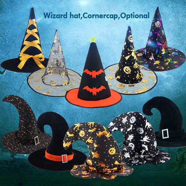 

halloween witch hats masquerade ribbon wizard hat cosplay costume accessories party fancy dress decor hat fashion for kids