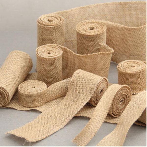 

1roll 1m natural linen roll gift wrapping wedding chair decoration tableware pouch packaging fork & knife pocket home textiles