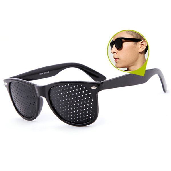 

pinhole glasses men anti myopia vision spectacles eyesight improver pin hole eyes training exercise glasses anti-fatigue eyewear, White;black
