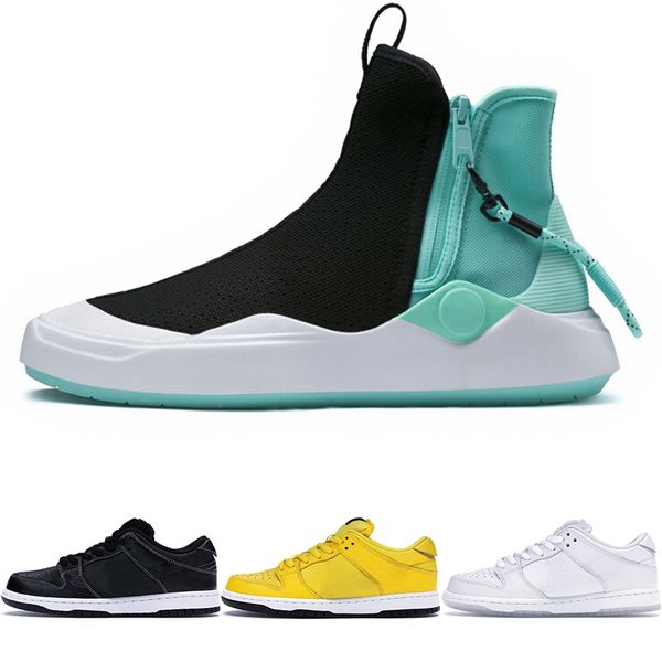 

New Abyss Diamond Supply Co. x Knit Skate Shoes Black White Casual Fashion Shoes Mens Ankle Training SB Dunk Sneakers Womens Sports Shoes