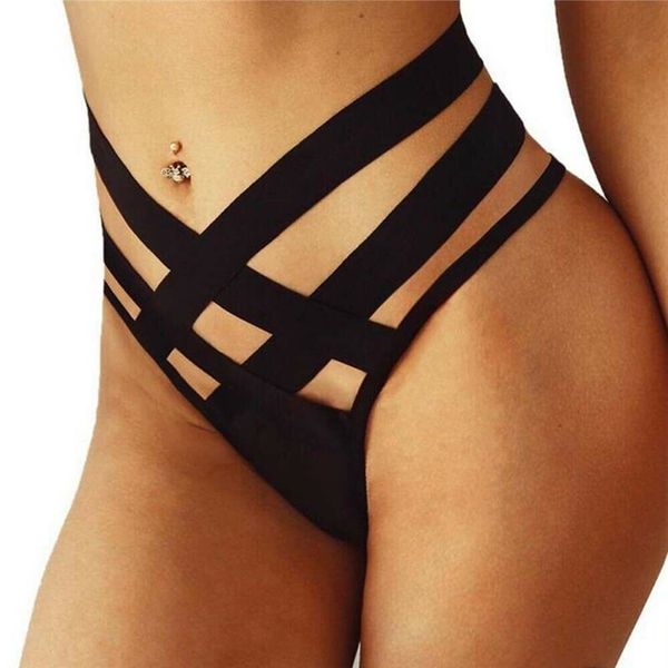 

2019 women swimwear brazilian cheeky bikini bottom cross bandage mesh sheer thong bathing swimsuit plus size s-xxxl