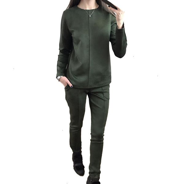 

womens autumn suede tracksuit women hoodies 2 piece set t shirt long pants leisure suits sportswear ladys two pieces, White