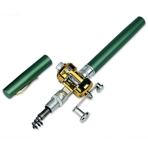 

mry portable pocket mini fishing rod the shape of the fishing folding pen with reel pen