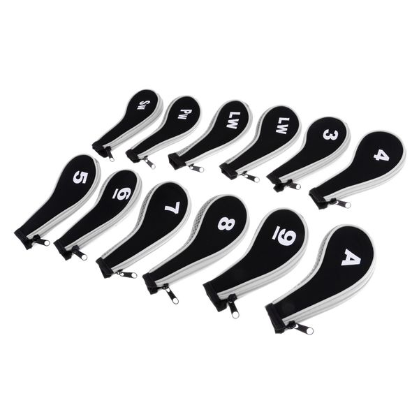 

a-sw neoprene soft zipper golf club head cover golf club putter socks/sleeve with interchangeable number tags