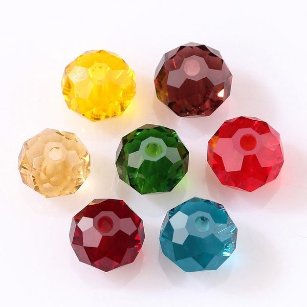 Perline di cristallo ceco allentato Rondelle per monili che fanno Diy Needlework AB colori Spacer vetro sfaccettato