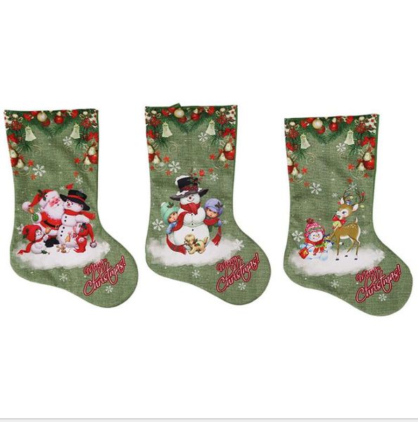 

22*h47cm large size green christmas stocking a096