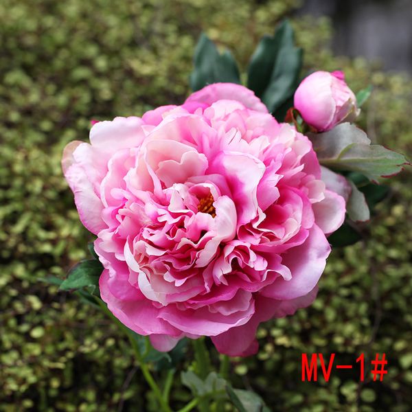 

3 pcs/lot artificial flower single branch peony silk bouquet for wedding decoration home decoration fake peony flower garden craft art decor