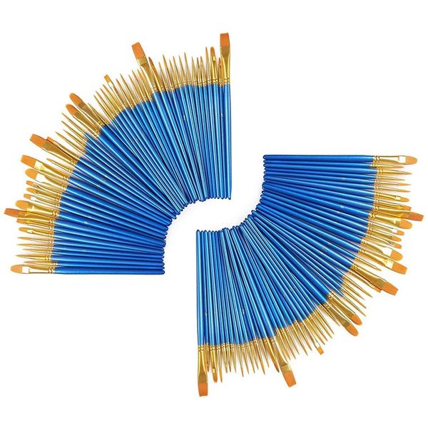 

100 pieces paint brush set professional paint brushes artist for watercolor oil acrylic painting (10-pack 100pcs