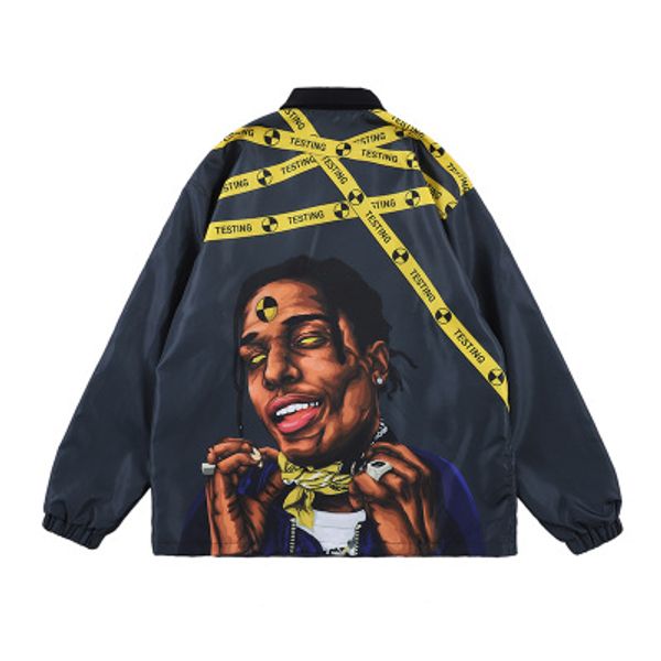 

men designer fashion jackets luxury pattern printed hip hop jackets mens designer street style trend coat clothing, Black;brown