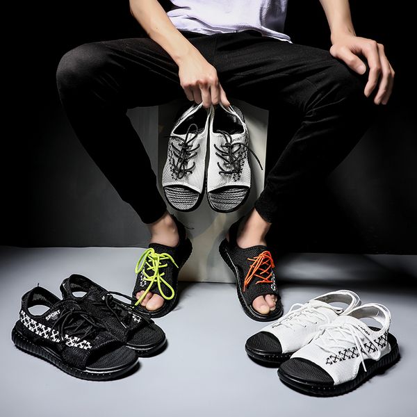

crocse crocks men pool sandals summer outdoor cholasbeach shoes slip casual literide crock stylish breathable one-word drag, Black