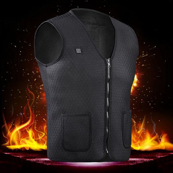 

usb heater hunting vest adjustable heated jacket heating winter clothes men outdoor hiking climbing sleeveless thermal vest, Gray;blue