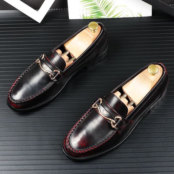 

luxury business bees leather shoes party casual shoes slip-on flat loafers mens formal dress wedding nightclub party, Black