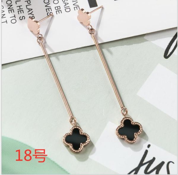

titanium steel earrings are versatile with silver needle, tassel, ear thread, earstuds and women's diamond inlay, Golden;silver