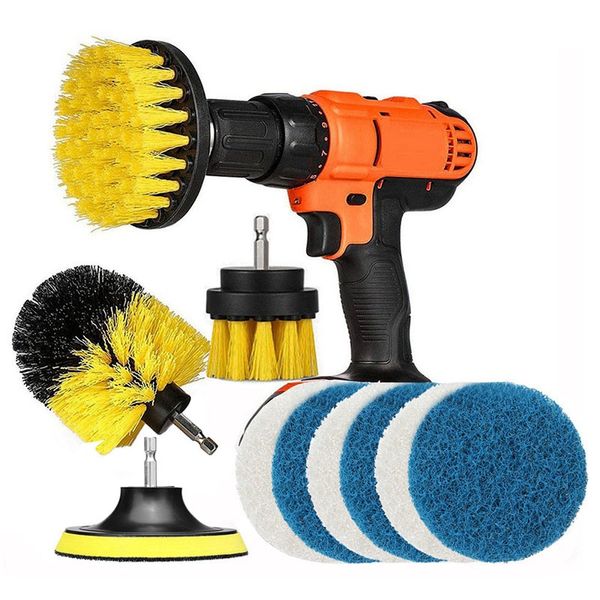 

new 11 pcs power scrubber brush drill brush clean for bathroom surfaces tub shower tile grout cordless power scrub cleaning