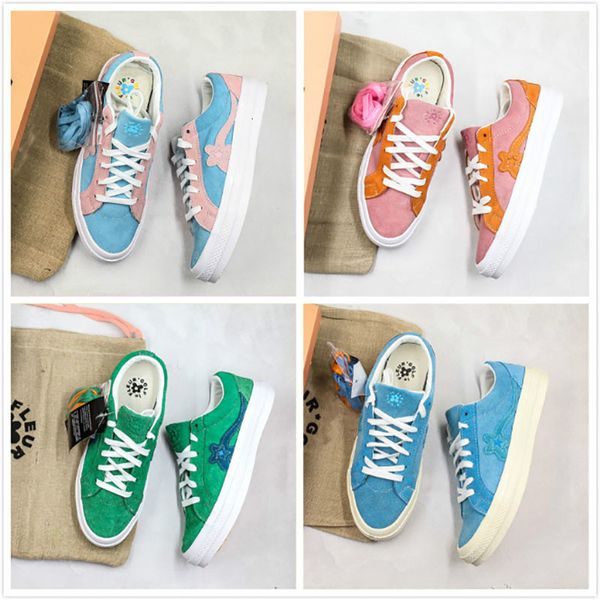 

new convase one star x golf le fleur designer ttc burlap knitting casual sneaker flower design high low sports shoes