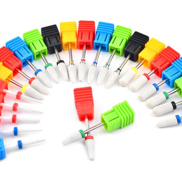 

white ceramic nail drill bits 22 shape specification electric milling cutters for manicure polishing machine accessories tool