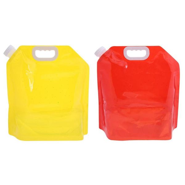 

foldable transparent drinking water bag outdoor sports hiking portable 5l food grade pe water container carrier storage bag