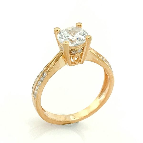 

gold plated zircon special design silver engagement ring, Golden;silver