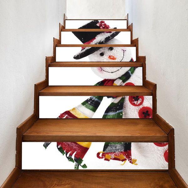 

christmas snowman pattern decorative stair decals