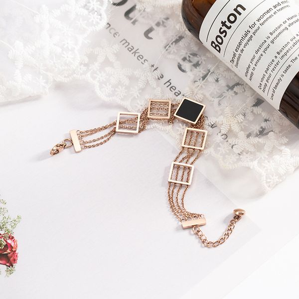 

Multilayer Titanium Steel Rose Gold Bracelet in Europe and America
