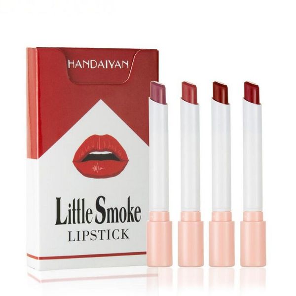 HANDAIYAN 4 pz / set Set di rossetti per sigarette con tubo di fumo Carino superficie di nebbia opaca Sexy trucco creativo per labbra Batom 60 set / lotto DHL