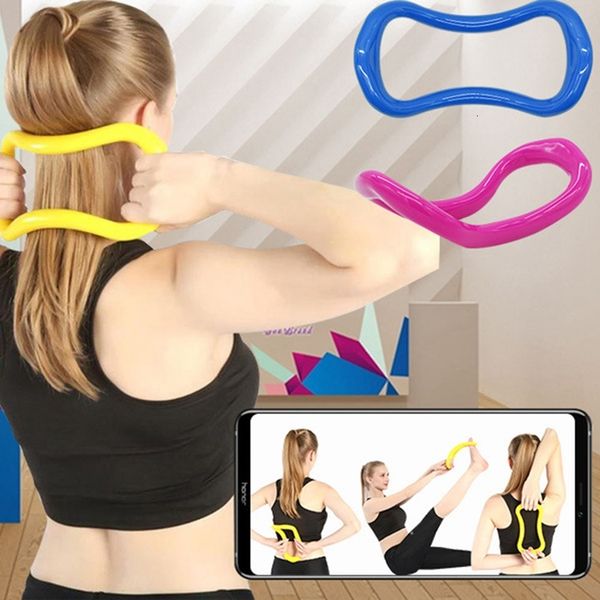 

yoga circle yoga stretch ring women fitness workout massage rings home pilates exercise training equipment workout support tool