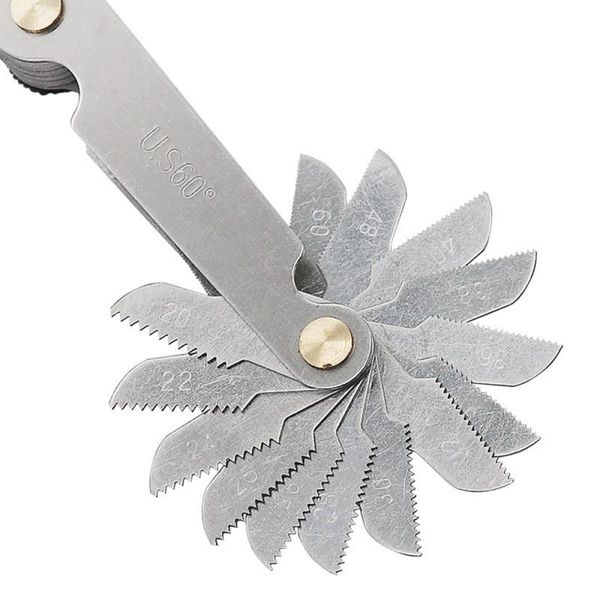 

30/51/52/60/55Â°58pcs degree screw thread gage gauge metal folding measuring tool metric us uk pitch stainless steel
