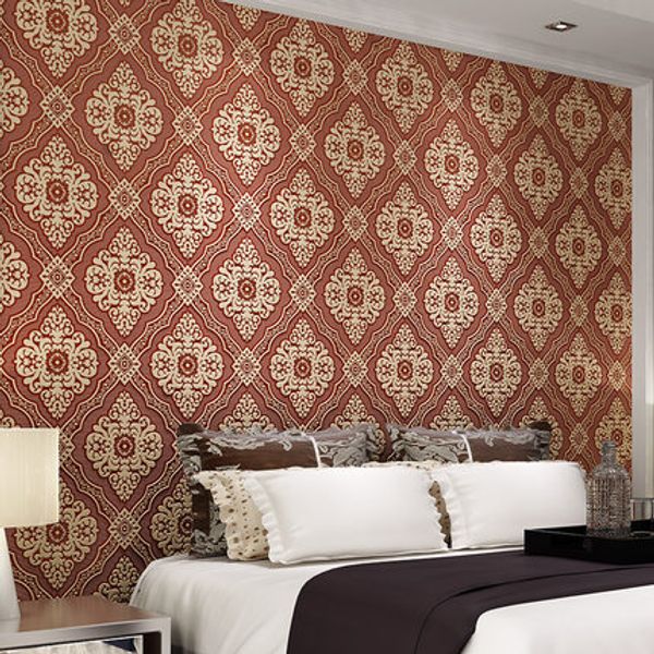

3d european style embossed non-woven wallpaper bedroom living room tv background wall wallpaper home