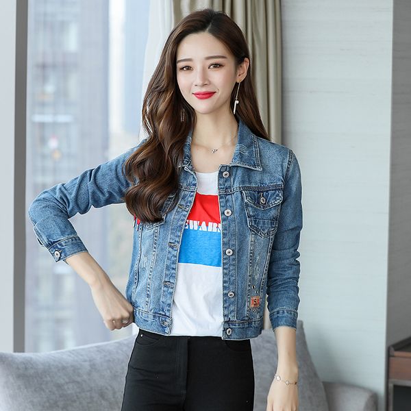 

denim jacket korean version of fashion autumn denim coat women short autumn outfit new harajuku spring and coat, Black;brown
