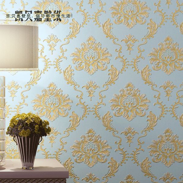 

good quality european waterproof home improvement tv background wall paper bedroom living room embossed moisture-proof room wallpaper