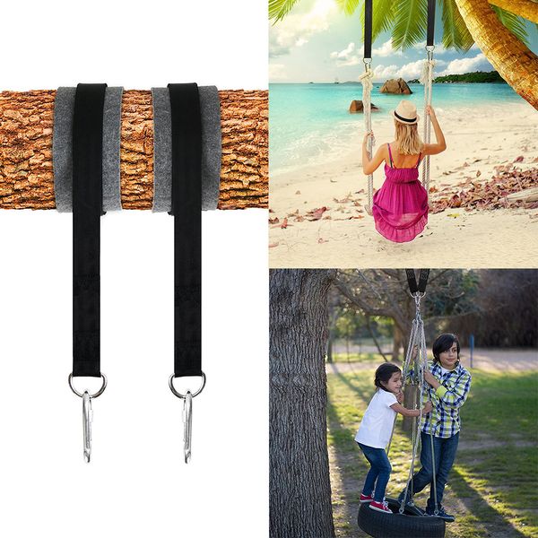 

2 tree swing straps hanging kit holds max 1000kg with two heavy duty carabiners camping hammock accessories solidity outdoor