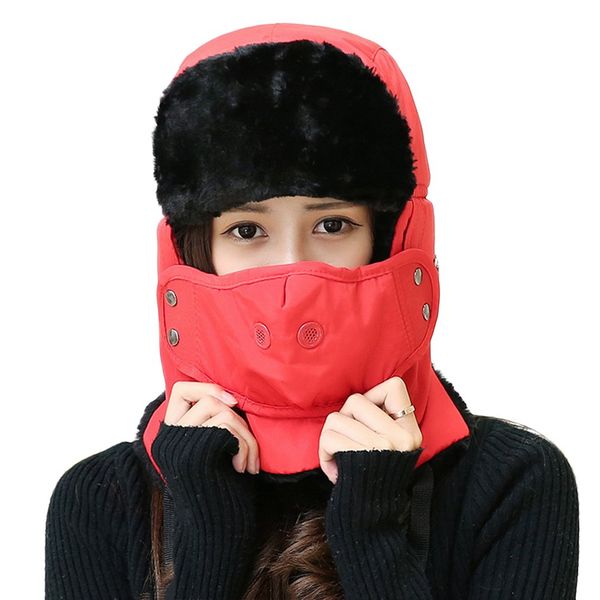 

new arrival lei feng cap riding windcap mask scarves cap one-piece product detachable winter thickened velvet hat, Black