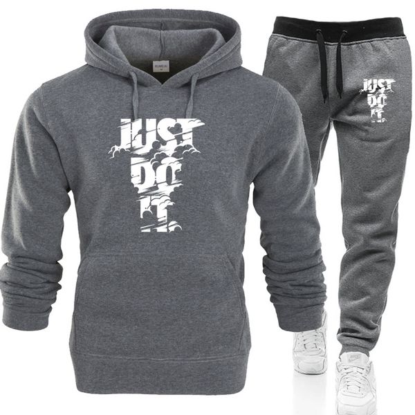 

new 2019 brand new fashion suit men sportswear print men hoodies pullover hip hop mens tracksuit sweatshirts clothing, Gray