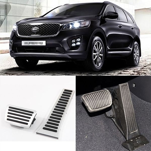 

savanini brand new 2pcs алюминиевый non скольжению foot rest топливный газ педали тормоза обложка для kia sorento 2012-2016 at